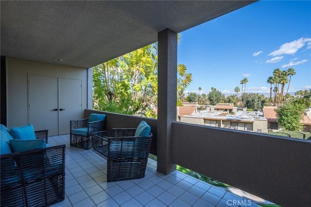 balcony featuring an outdoor living space