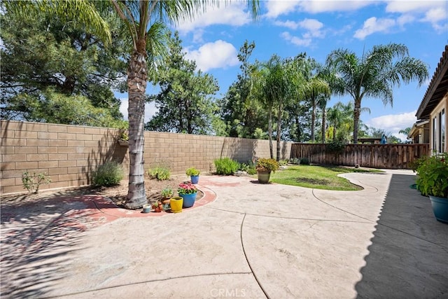 view of patio with a fenced backyard