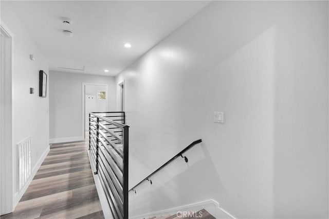 2612 Chauncy Pl, Riverside, CA 92506 - stairs featuring wood finished floors, baseboards, and recessed lighting