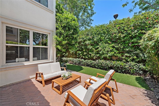 21 Fanpalm, Irvine, CA 92620 - view of patio featuring an outdoor living space