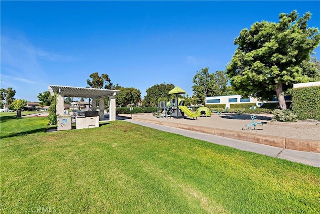 21 Fanpalm, Irvine, CA 92620 - view of grassy yard featuring a pergola