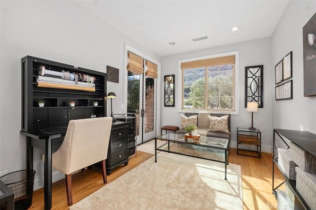 31740 Via Pamplona, San Juan Capistrano, CA 92675 - office area with light wood finished floors, baseboards, and recessed lighting