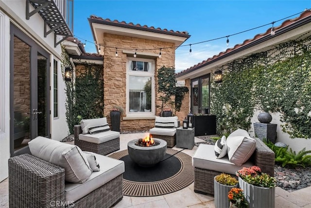 31740 Via Pamplona, San Juan Capistrano, CA 92675 - view of patio / terrace featuring an outdoor living space with a fire pit