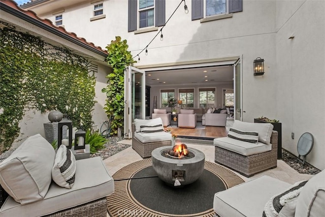 31740 Via Pamplona, San Juan Capistrano, CA 92675 - view of patio with an outdoor living space with a fire pit