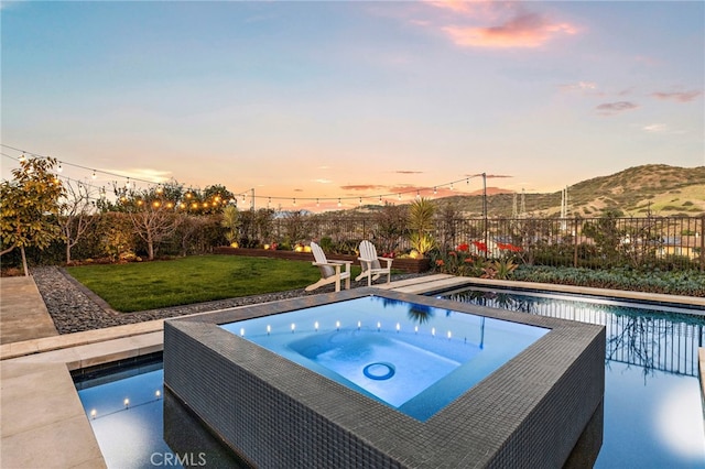 31740 Via Pamplona, San Juan Capistrano, CA 92675 - view of swimming pool featuring an outdoor hot tub and a mountain view