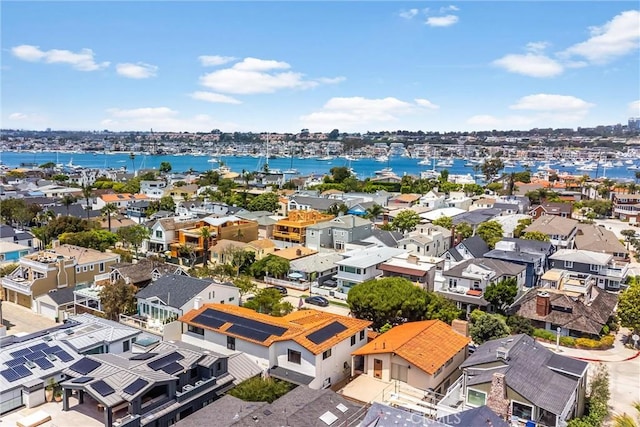 1585 E Ocean Blvd, Newport Beach, CA 92661 - aerial perspective of suburban area featuring a nearby body of water