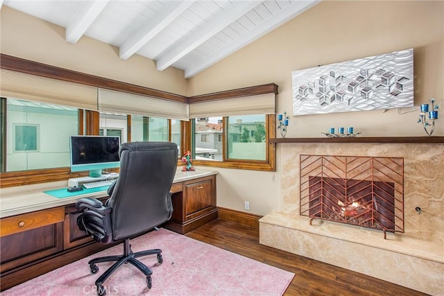 1585 E Ocean Blvd, Newport Beach, CA 92661 - home office with dark wood-style floors