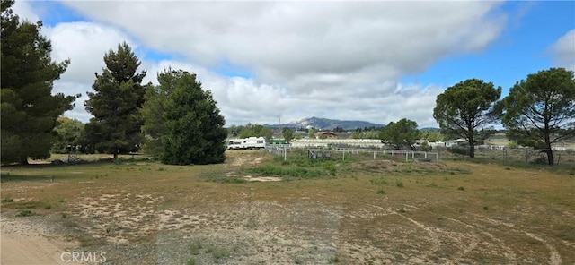view of yard featuring a rural view and a mountain view