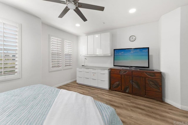 4918 Paramount Dr, San Diego, CA 92123 - bedroom with light wood finished floors, baseboards, multiple windows, and recessed lighting