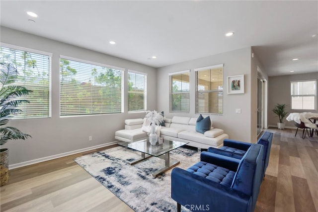 4530 E Langdon Dr, Anaheim Hills, CA 92807 - living room with wood finished floors, recessed lighting, and baseboards