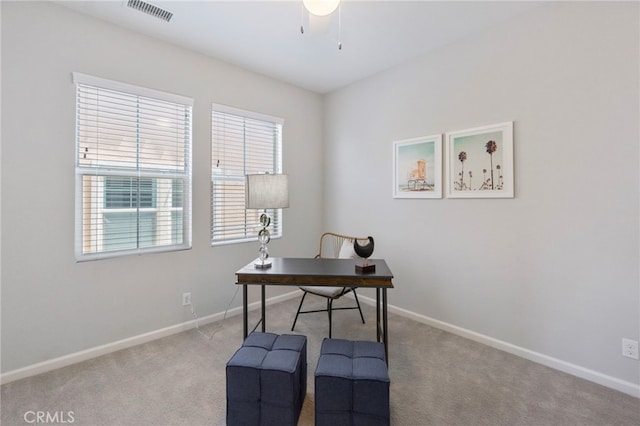4530 E Langdon Dr, Anaheim Hills, CA 92807 - carpeted office space with baseboards and ceiling fan