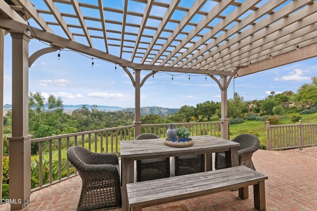 101 Via Tusa, Santa Barbara, CA 93105 - view of patio / terrace featuring outdoor dining area and a pergola