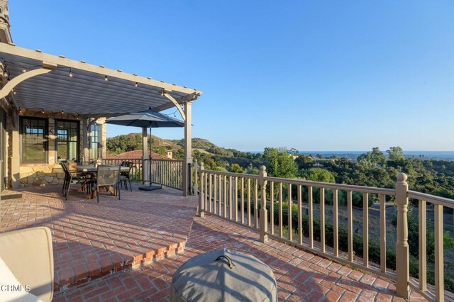 101 Via Tusa, Santa Barbara, CA 93105 - view of patio with a pergola and outdoor dining area
