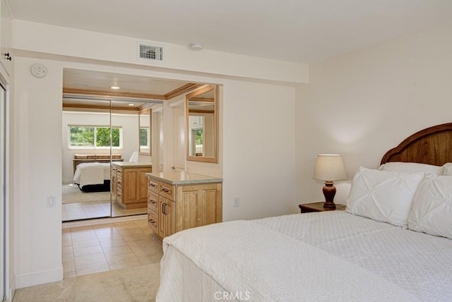 829 Via Alhambra Unit A, Laguna Woods, CA 92637 - bedroom with light tile patterned floors