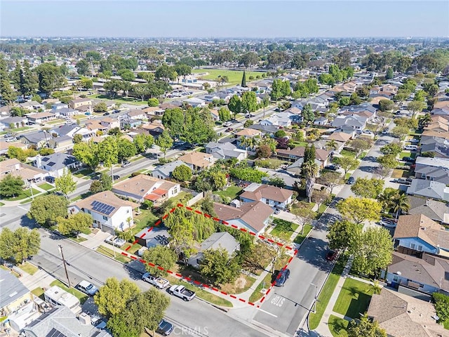 5503 Hersholt Ave, Lakewood, CA 90712 - aerial perspective of suburban area with property parcel outlined