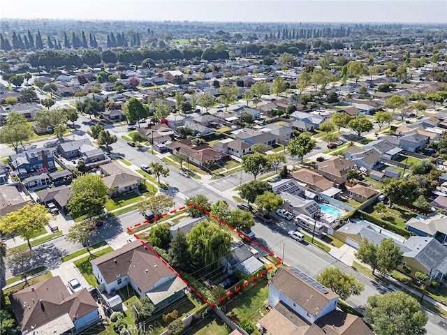 5503 Hersholt Ave, Lakewood, CA 90712 - aerial perspective of suburban area with property parcel outlined
