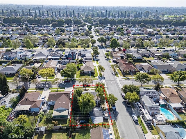 5503 Hersholt Ave, Lakewood, CA 90712 - aerial perspective of suburban area with property parcel outlined