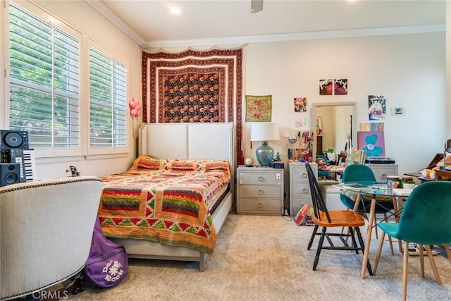 5799 Buckthorn Ave, Rancho Cucamonga, CA 91737 - carpeted bedroom featuring crown molding and recessed lighting