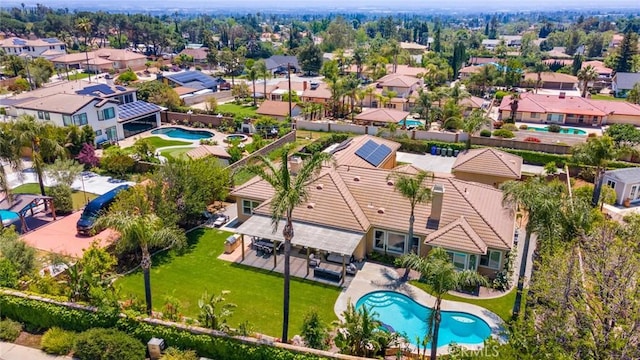 5799 Buckthorn Ave, Rancho Cucamonga, CA 91737 - aerial view of residential area with a pool