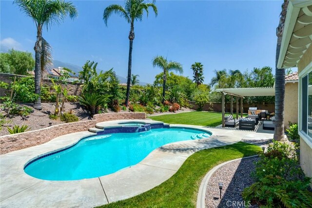 5799 Buckthorn Ave, Rancho Cucamonga, CA 91737 - view of pool featuring a patio area, outdoor lounge area, and a pool with connected hot tub