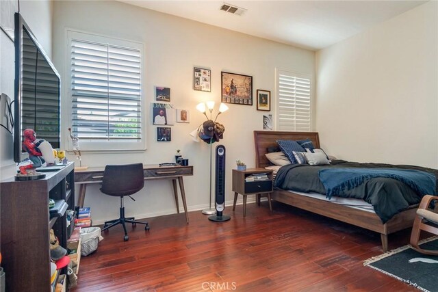 5799 Buckthorn Ave, Rancho Cucamonga, CA 91737 - bedroom with hardwood / wood-style flooring, a desk, and baseboards
