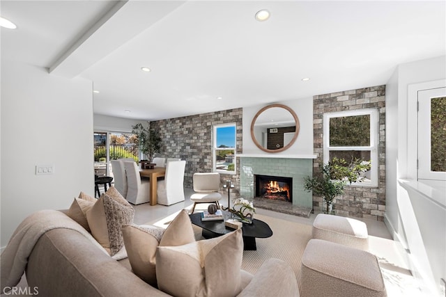 2 Hyannis, Laguna Niguel, CA 92677 - living room with recessed lighting and a fireplace