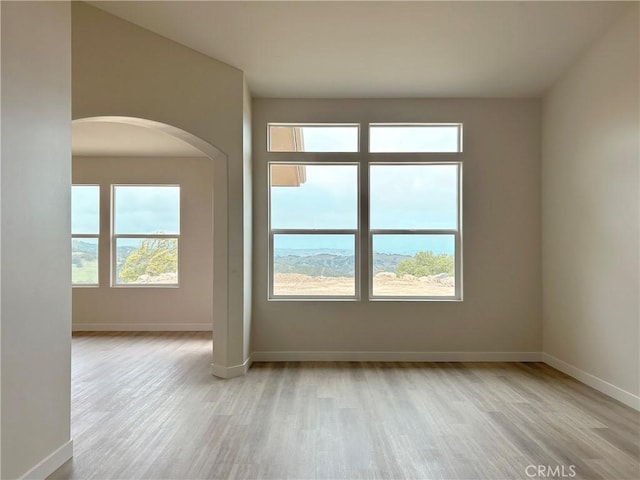 12460 San Marcos Rd, Atascadero, CA 93422 - spare room with light wood-style floors, healthy amount of natural light, and arched walkways
