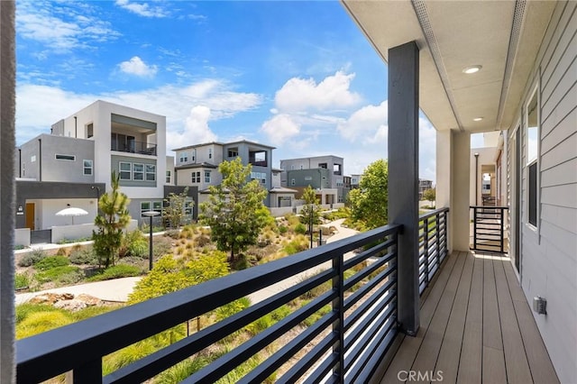 balcony featuring a residential view