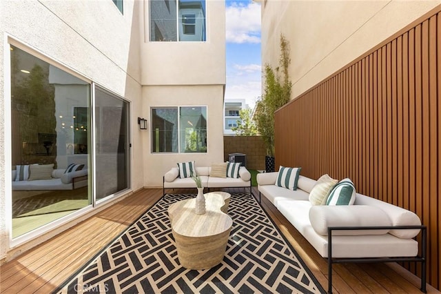 deck featuring an outdoor hangout area