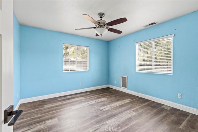 2681 Pinecrest Rd, Oroville, CA 95966 - empty room featuring a ceiling fan, wood finished floors, and baseboards