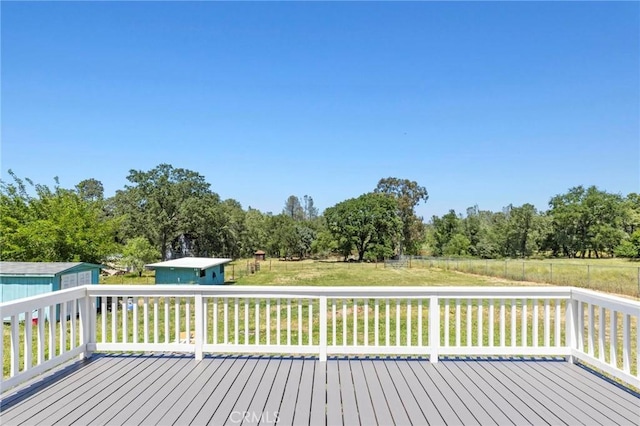 2681 Pinecrest Rd, Oroville, CA 95966 - deck with an outdoor structure and a shed