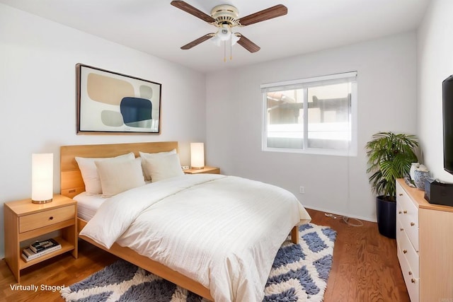 30602 Colina Verde St, Temecula, CA 92592 - bedroom with wood finished floors, ceiling fan, and baseboards
