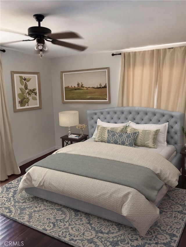 228 Del Mar Ave, Costa Mesa, CA 92627 - bedroom featuring wood finished floors and ceiling fan
