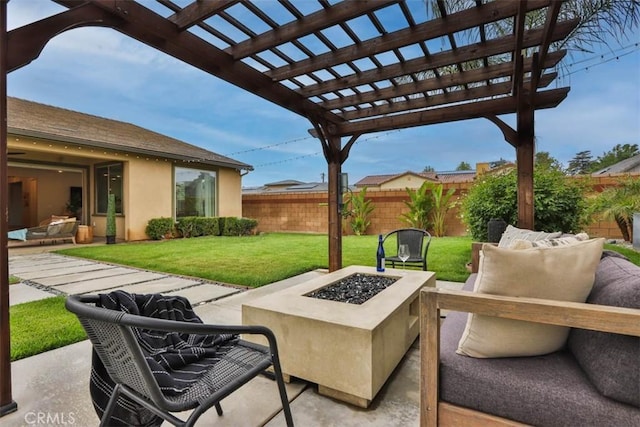 1772 Lundy Ln, Beaumont, CA 92223 - view of patio / terrace with a fire pit and a pergola