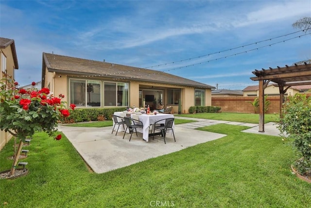 1772 Lundy Ln, Beaumont, CA 92223 - back of house with a pergola, a patio area, and stucco siding