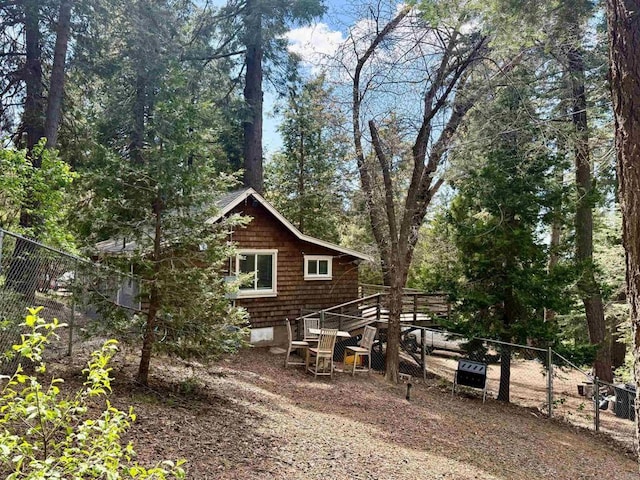 22104 Crestline, Palomar Mountain, CA 92060 - back of house with fence