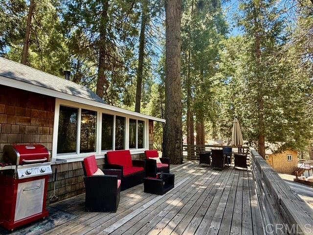 22104 Crestline, Palomar Mountain, CA 92060 - deck featuring outdoor dining area, grilling area, and an outdoor hangout area