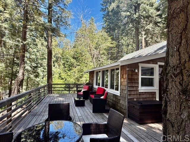 22104 Crestline, Palomar Mountain, CA 92060 - deck with outdoor lounge area and a forest view