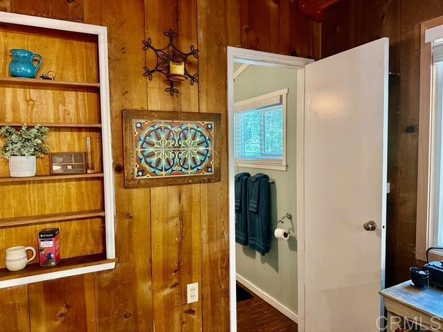 22104 Crestline, Palomar Mountain, CA 92060 - bathroom with wood walls and wood finished floors
