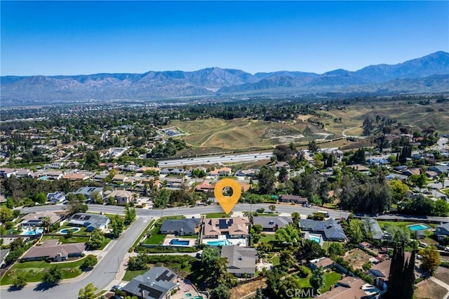 618 E Sunset Dr N, Redlands, CA 92373 - aerial perspective of suburban area with a mountain backdrop