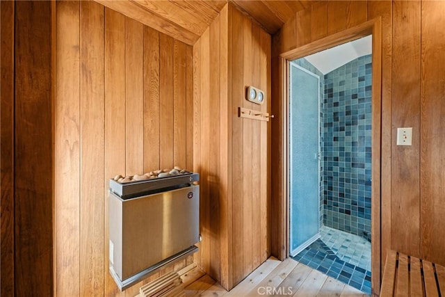 618 E Sunset Dr N, Redlands, CA 92373 - sauna / steam room featuring wooden walls, wood finished floors, and wood ceiling
