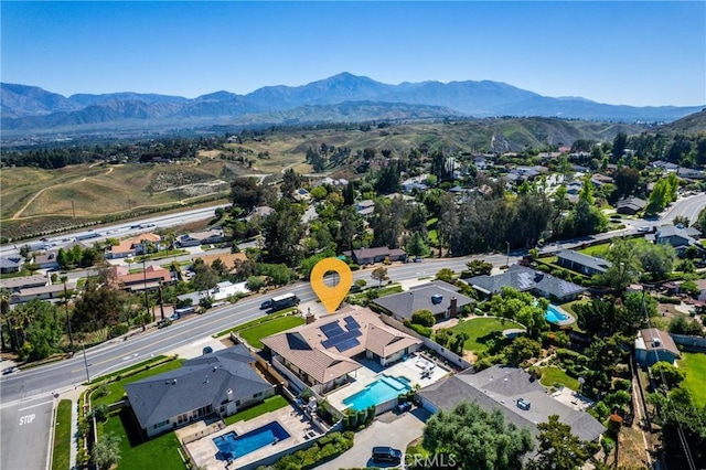 618 E Sunset Dr N, Redlands, CA 92373 - aerial view of residential area with a mountain backdrop