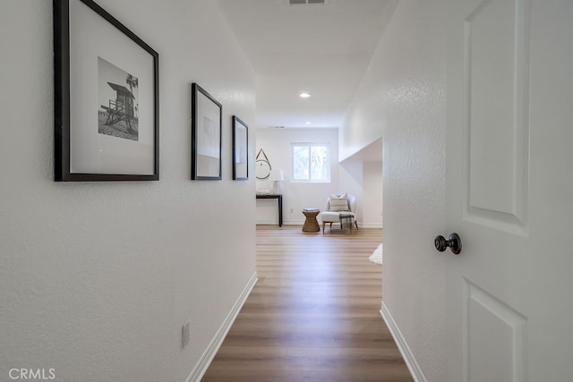 2115 Via Viejo, San Clemente, CA 92673 - corridor with wood finished floors, baseboards, and recessed lighting