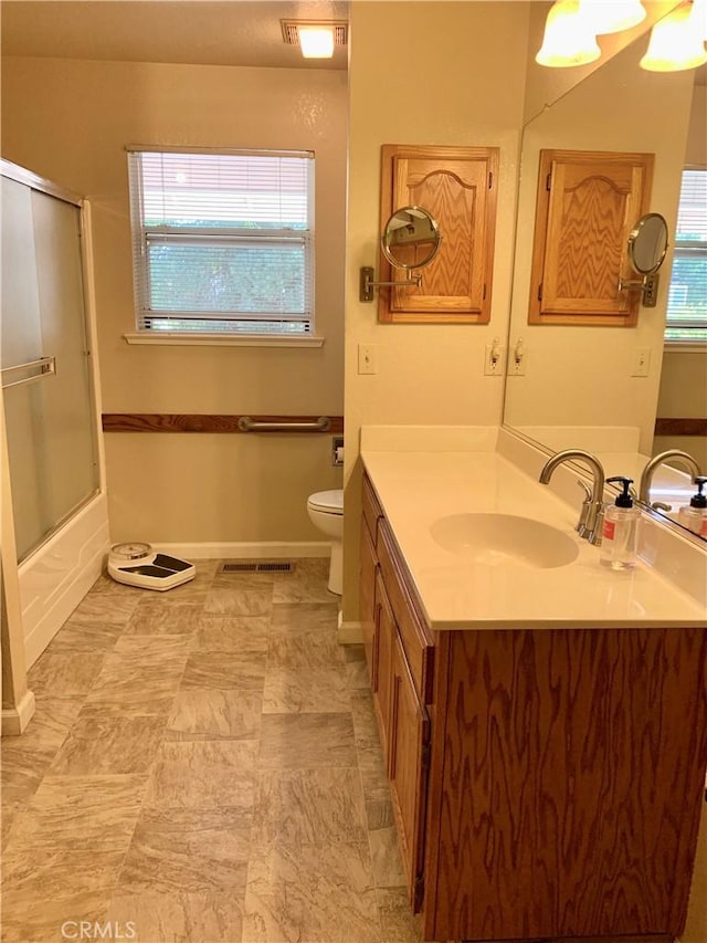 18427 Deer Hl, Hidden Valley Lake, CA 95467 - bathroom with vanity and bath / shower combo with glass door