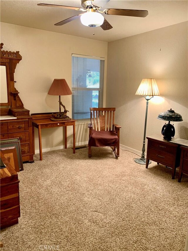 18427 Deer Hl, Hidden Valley Lake, CA 95467 - sitting room featuring ceiling fan and light carpet
