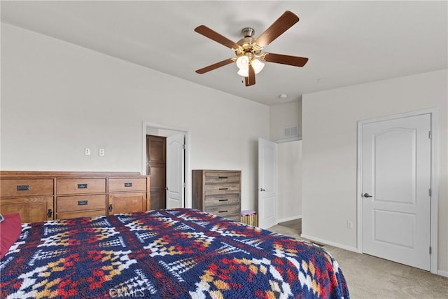 2289 Kyla Ct, San Bernardino, CA 92410 - bedroom with light colored carpet, baseboards, and a ceiling fan