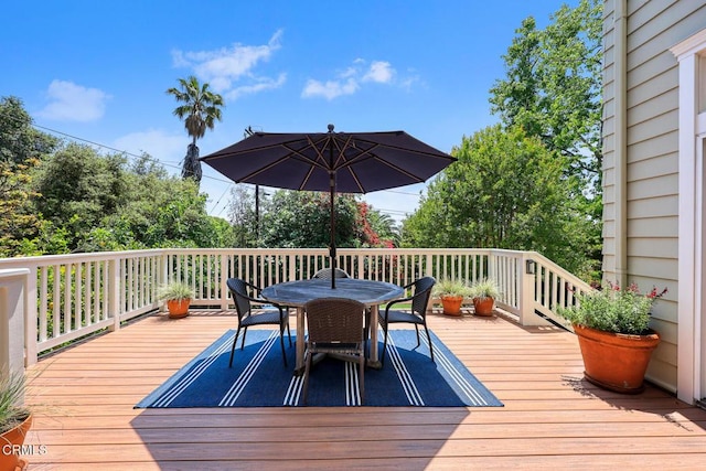 260 W Carter Ave, Sierra Madre, CA 91024 - wooden deck featuring outdoor dining area