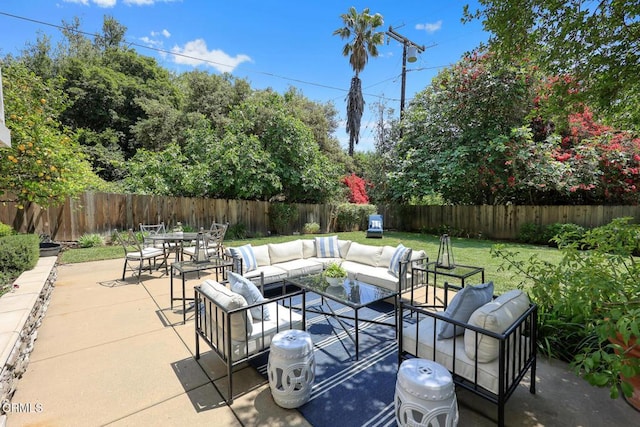 260 W Carter Ave, Sierra Madre, CA 91024 - view of patio featuring an outdoor hangout area and outdoor dining area