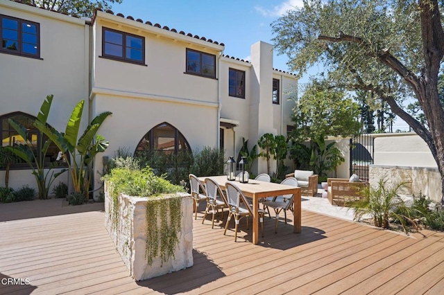 620 S Allen Ave, San Marino, CA 91108 - wooden deck featuring outdoor dining space