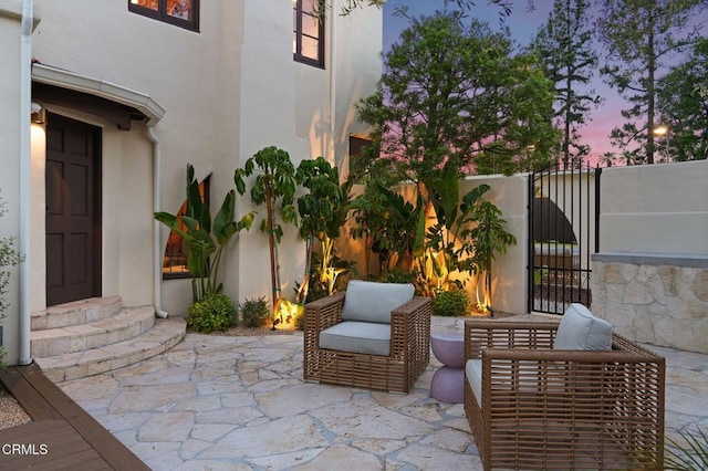 620 S Allen Ave, San Marino, CA 91108 - patio terrace at dusk with a gate